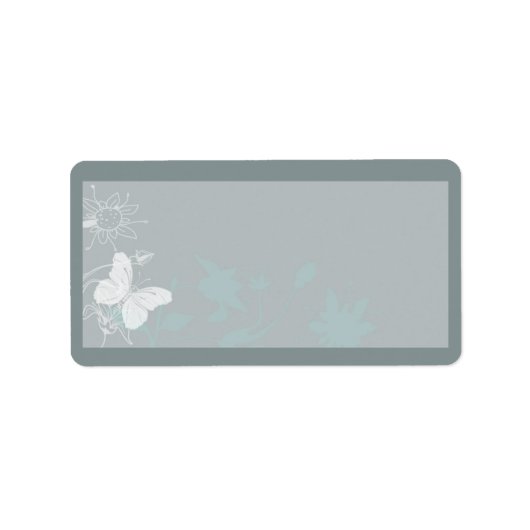 Blue Butterfly Weduwlabel Etiket (Voorkant)