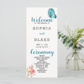  Blue Butterfly White Wedding Programme (Staand voorkant)