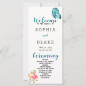  Blue Butterfly White Wedding Programme (Voorkant)