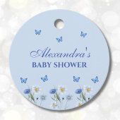 Blue Butterfly Wildflower Baby shower Dank u Bedankjes Labels