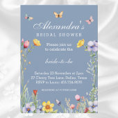 Blue Butterfly Wildflower Spring Vrijgezellenfeest Kaart