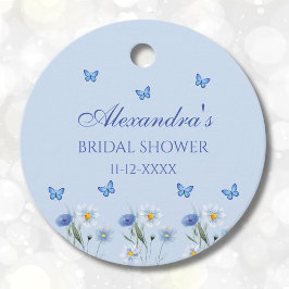 Blue Butterfly Wildflower Vrijgezellenfeest Dank u Bedankjes Labels