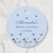 Blue Butterfly Wildflower Vrijgezellenfeest Dank u Bedankjes Labels (Voorkant)