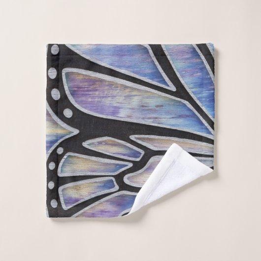 Blue Butterfly Wing Bad Handdoek (Wasdoekje)