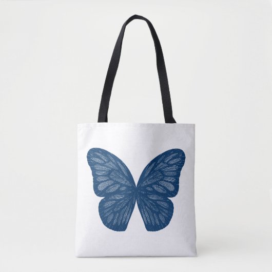 Blue Butterfly Wings Illustratie Canvas tas (Voorkant)