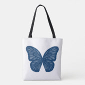Blue Butterfly Wings Illustratie Canvas tas (Achterkant)