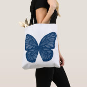 Blue Butterfly Wings Illustratie Canvas tas (Dichtbij)