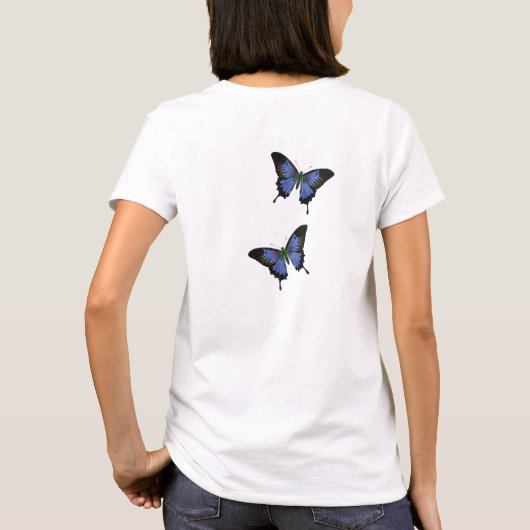 Blue Butterfly Women's Basic T-shirt (Achterkant)