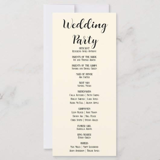  Blue Butterfly Yellow Wedding Programme (Achterkant)