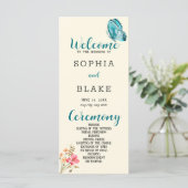  Blue Butterfly Yellow Wedding Programme (Staand voorkant)