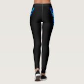 Blue Butterfly Zwart Modern Trendy Hot Leggings (Achterkant)