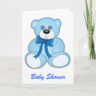 Blue Button Eyed Teddy Bear Baby shower