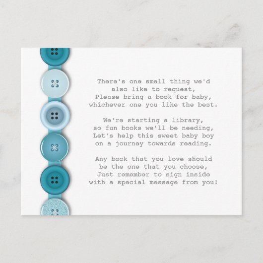 Blue Button Insert-kaart Briefkaart (Voorkant)