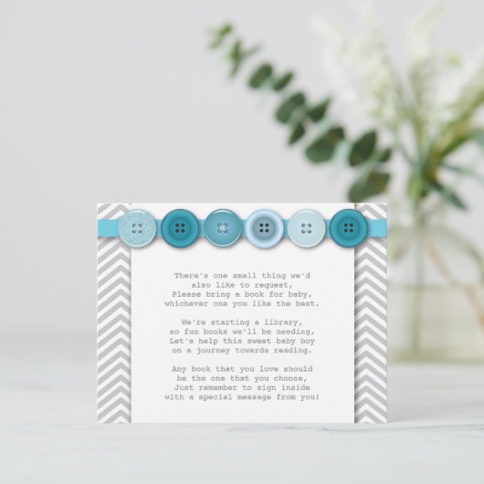 Blue Button Insert-kaart Briefkaart (Staand voorkant)