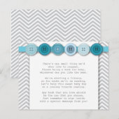 Blue Button Insert-kaart Briefkaart (Voorkant / Achterkant)