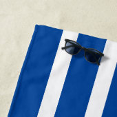 Blue Cabana Stripe Personalized Summer Vacation Strandlaken (In situ)