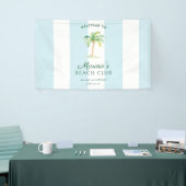 Blue Cabana Stripes Palm Beach Club Welcome Spandoek (Beurs)