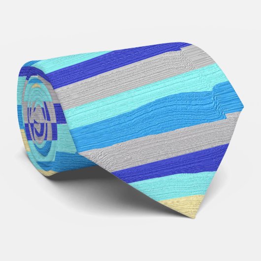 Blue Cabana Stripes Stropdas (Opgerold)