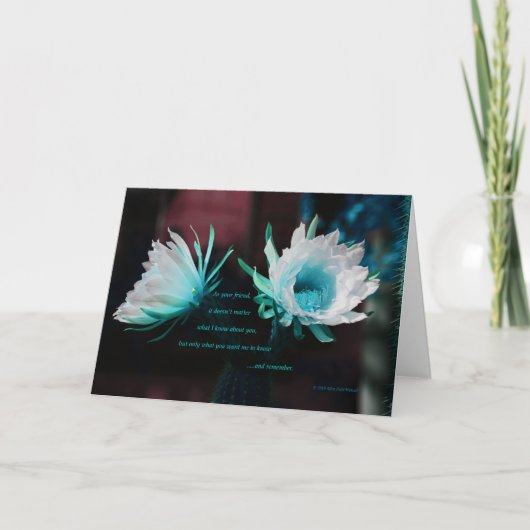 "Blue Cactus #70" met gedicht: Vriendschap gedefin Kaart (Voorkant)
