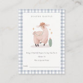 Blue Cactus Boho Llama Diaper Baby shower Informatiekaartje (Voorkant)