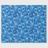 Blue Cactus Camouflage Succulent Flower Floral. Cadeaupapier (Vlak)