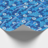 Blue Cactus Camouflage Succulent Flower Floral. Cadeaupapier (Hoek)