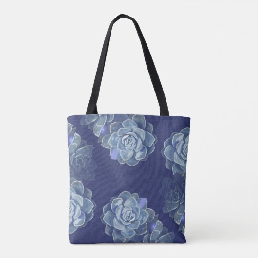 Blue Cactus Canvas tas (Achterkant)