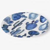 Blue Cactus Desert Art Gold Travel Southwest Fun Papieren Bordje (Gekanteld)