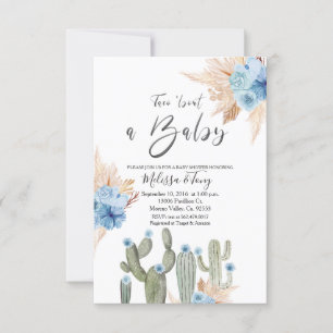 BLUE Cactus Taco 'bout BABY Jongens Baby Shower Ui Kaart