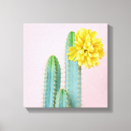 Blue Cactus Trio Canvas Afdruk (Voorkant)