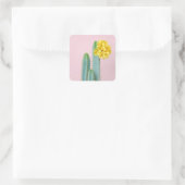 Blue Cactus Trio Vierkante Sticker (Tas)
