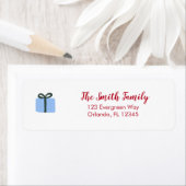 Blue Cadeau Illustration Return Address Label (Insitu)