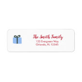 Blue Cadeau Illustration Return Address Label (Voorkant)