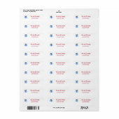 Blue Cadeau Illustration Return Address Label (Full Sheet)