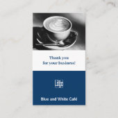 Blue Café Custom Afbeelding Bedankt Aanbevelingskaartje (Voorkant)