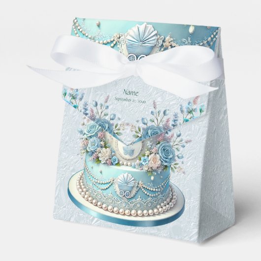 Blue Cake Bloemen Favoriet Box Bedankdoosjes (Voorkant Zijde)