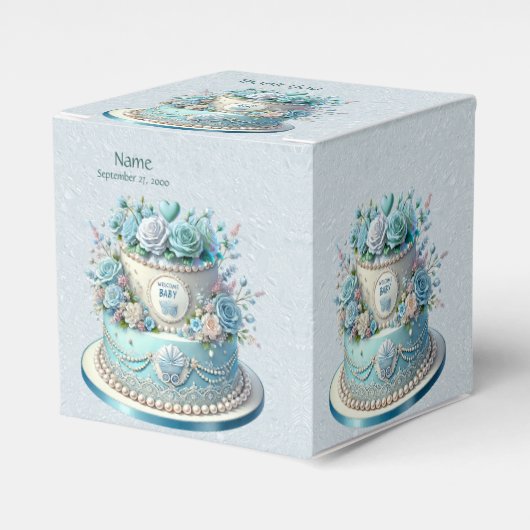 Blue Cake Bloemen Favoriet Box Bedankdoosjes (Voorkant Zijde)
