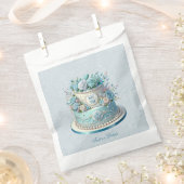 Blue Cake Flowers Favoriete Tassen Bedankzakje (Geknipt)