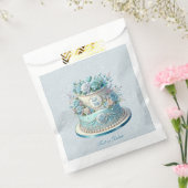 Blue Cake Flowers Favoriete Tassen Bedankzakje (Gezegeld)