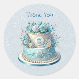 Blue Cake Flowers Sticker