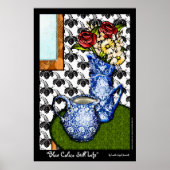 Blue Calico still Life (Fine Art Poster) Poster (Voorkant)