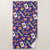 Blue California Fun Pattern Strandlaken (Voorkant)