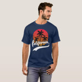 Blue California Summer Sunset Mannen T-Shirt (Voorkant volledig)