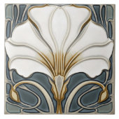 Blue Calla Lily Backsplash Repro Art Nouveau Tegeltje (Voorkant)