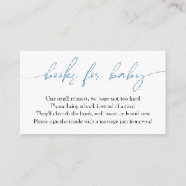 Blue Calligraphy Books for Baby Request Informatiekaartje