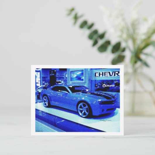 "Blue Camaro" © 2009 S.J. Briefkaart (Staand voorkant)
