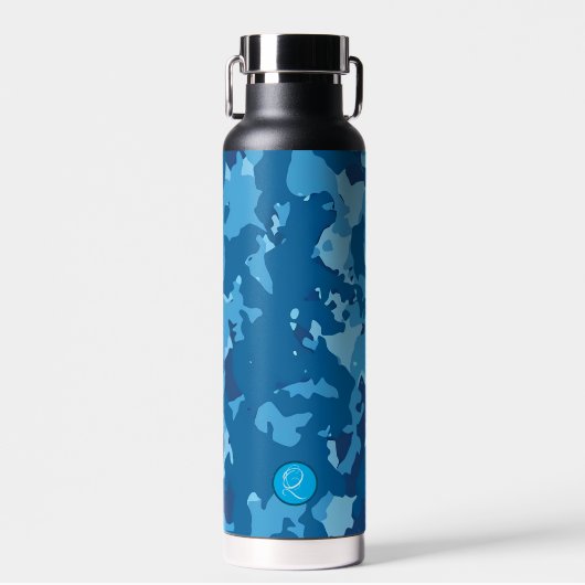 Blue Camo #3.1 Thor Copper Infused Waterfles (Voorkant)