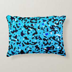 Blue Camo Abstract Patroon Accent Kussen
