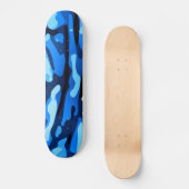 Blue Camo Abstract Patroon Skateboard (Voorkant)