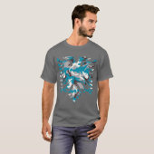 Blue Camo Albanian Eagle T-shirt (Voorkant volledig)